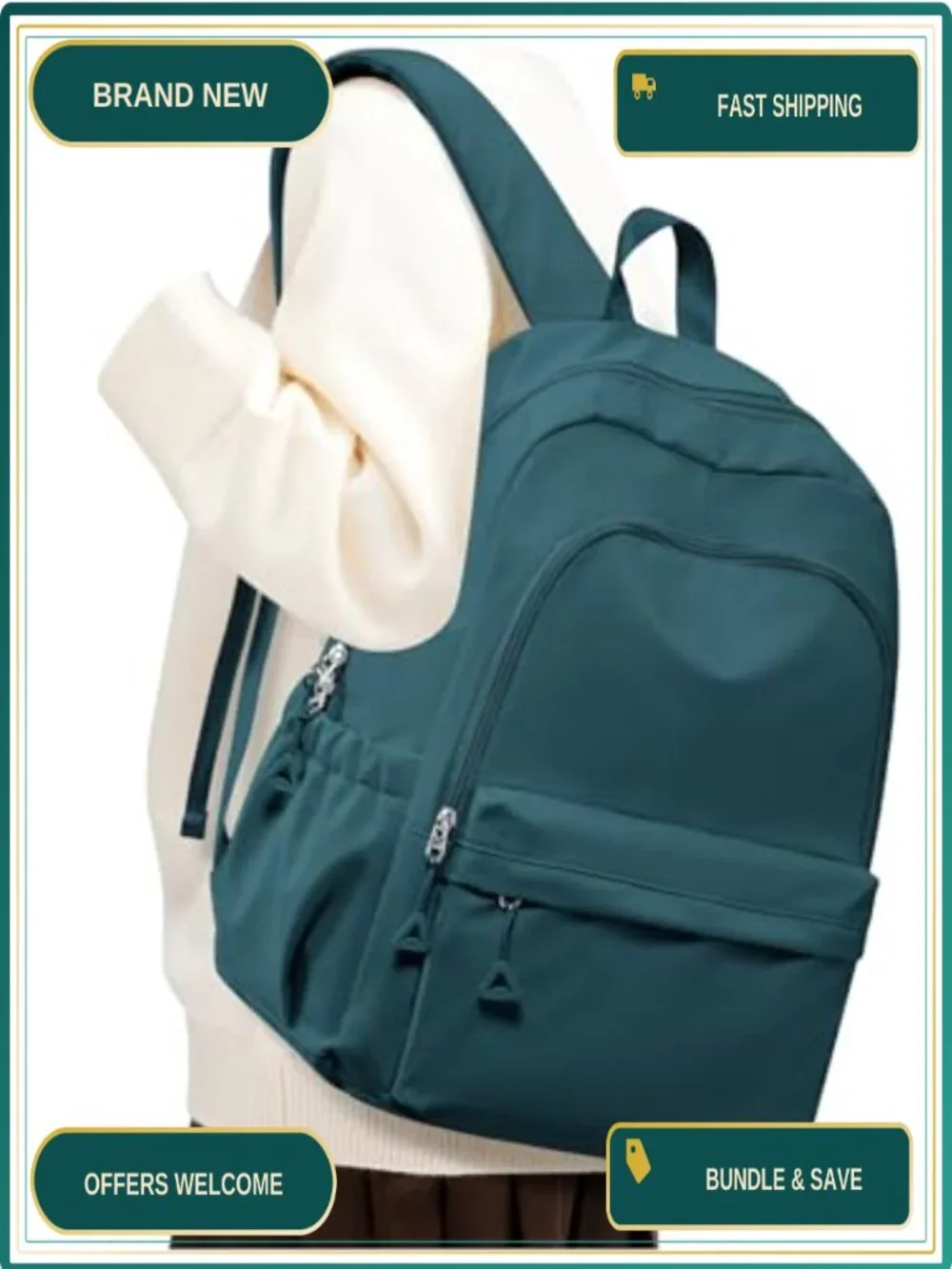 School Backpack 24L Nylon Laptop Daypack Teens